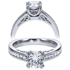 Taryn 14k White Gold Round Straight Engagement Ring TE6655W44JJ