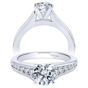 Taryn 14k White Gold Round Straight Engagement Ring TE6664W44JJ