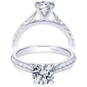 Taryn 14k White Gold Round Solitaire Engagement Ring TE6707W4JJJ
