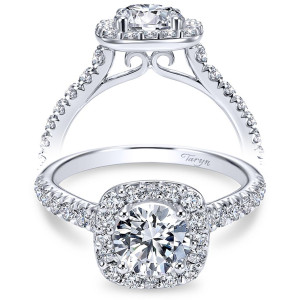 Taryn 14k White Gold Round Halo Engagement Ring TE6872W44JJ