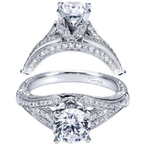 Taryn 14k White Gold Round Split Shank Engagement Ring TE6957W44JJ