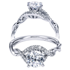 Taryn 14k White Gold Round Twisted Engagement Ring TE6963W44JJ