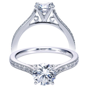 Taryn 14k White Gold Round Straight Engagement Ring TE7222W4JJJ