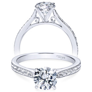 Taryn 14k White Gold Round Solitaire Engagement Ring TE7223W4JJJ