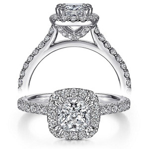 Taryn 14k White Gold Cushion Cut Diamond Engagement Ring TE7259C4W44JJ