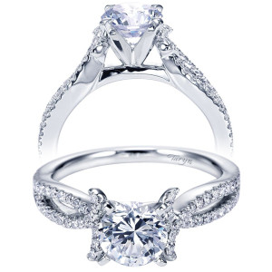 Taryn 14k White Gold Round Split Shank Engagement Ring TE7271W44JJ