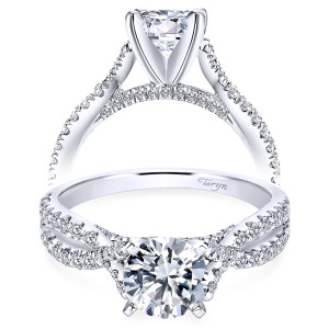Taryn 14k White Gold Round Twisted Engagement Ring TE7544W44JJ