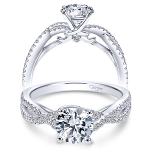 Taryn 14k White Gold Round Twisted Engagement Ring TE7546W44JJ