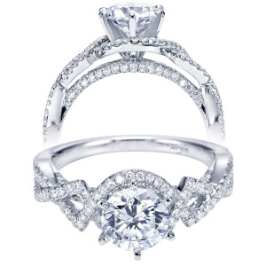Taryn 14k White Gold Round Twisted Engagement Ring TE7547W44JJ