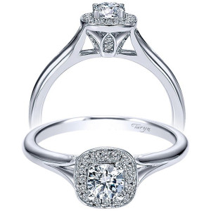 Taryn 14k White Gold Round Halo Engagement Ring TE7771W44JJ
