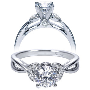 Taryn 14k White Gold Round Split Shank Engagement Ring TE8130W44JJ