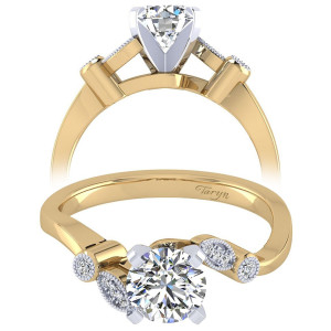 Taryn 14k Yellow Gold Round Bypass Engagement Ring TE8131M44JJ