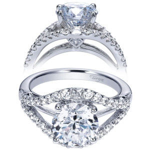 Taryn 14k White Gold Round Split Shank Engagement Ring TE8493W44JJ