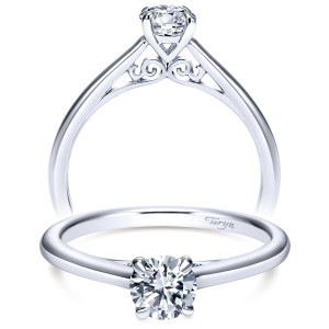 Taryn 14k White Gold Round Solitaire Engagement Ring TE8686W4JJJ