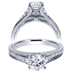 Taryn 14k White Gold Round Straight Engagement Ring TE8825W44JJ