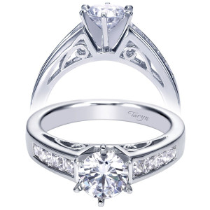 Taryn 14k White Gold Round Straight Engagement Ring TE92797W44JJ