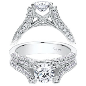 Taryn 14k White Gold Round Split Shank Engagement Ring TE9311W44JJ