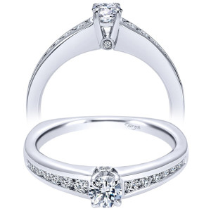 Taryn 14k White Gold Round Straight Engagement Ring TE96081W44JJ