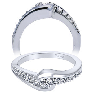 Taryn 14k White Gold Round Bypass Engagement Ring TE96110W44JJ