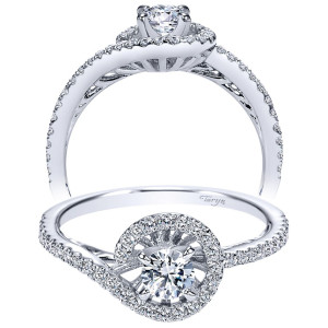 Taryn 14k White Gold Free Form Round Engagement Ring TE97718W44JJ
