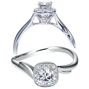 Taryn 14k White Gold Round Halo Engagement Ring TE97774W44JJ