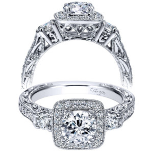 Taryn 14k White Gold Round Halo Engagement Ring TE98403W44JJ