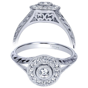 Taryn 14k White Gold Round Halo Engagement Ring TE98438W44JJ