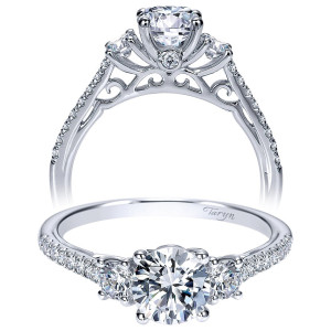 Taryn 14k White Gold Round 3 Stones Engagement Ring TE98558W44JJ