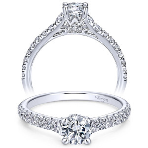 Taryn 14k White Gold Round Straight Engagement Ring TE98590W44JJ