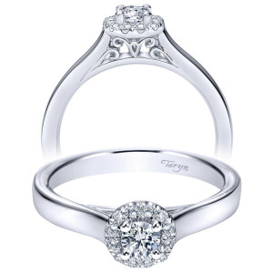 Taryn 14k White Gold Round Halo Engagement Ring TE98642W44JJ