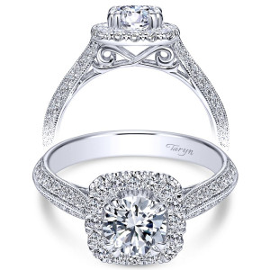 Taryn 14k White Gold Round Halo Engagement Ring TE98665W44JJ