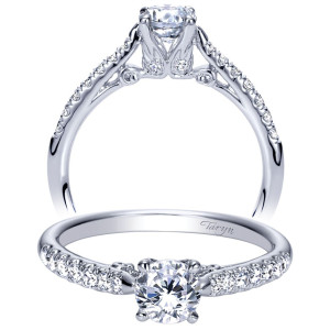 Taryn 14k White Gold Round Straight Engagement Ring TE98697W44JJ