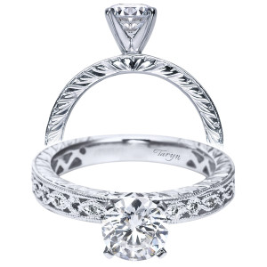 Taryn 14k White Gold Round Straight Engagement Ring TE4127W44JJ