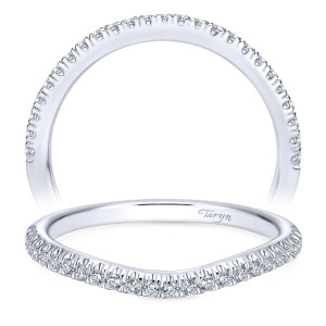 Taryn 14 Karat White Gold Round Curved Wedding Band TW10092W44JJ