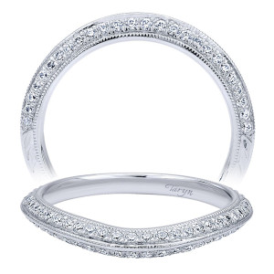 Taryn 14 Karat White Gold Curved Wedding Band TW10097W44JJ