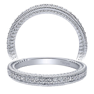 Taryn 14 Karat White Gold Straight Wedding Band TW10115W44JJ