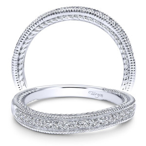 Taryn 14 Karat White Gold Matching Curved Wedding Band TW10127W44JJ