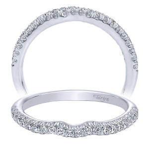 Taryn 14 Karat White Gold Curved Wedding Band TW10150W44JJ