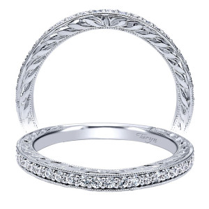 Taryn 14 Karat White Gold Curved Wedding Band TW10153W44JJ