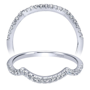 Taryn 14 Karat White Gold Curved Wedding Band TW10155W44JJ