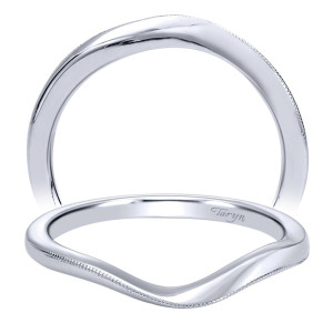 Taryn 14 Karat White Gold Curved Wedding Band TW10169W4JJJ