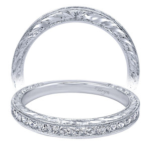 Taryn 14 Karat White Gold Straight Wedding Band TW10453W44JJ
