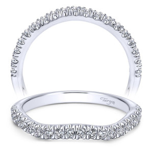 Taryn 14 Karat White Gold Curved Wedding Band TW10456W44JJ