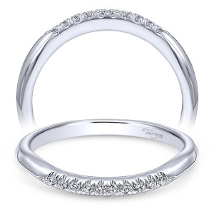 Taryn 14 Karat White Gold Curved Wedding Band TW10494W44JJ