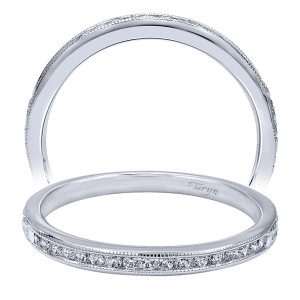 Taryn 14 Karat White Gold Round Straight Wedding Band TW10946W44JJ