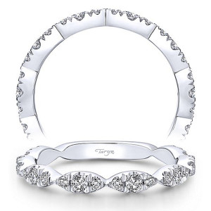 Taryn 14 Karat White Gold Matching Straight Wedding Band TW12199R6W44JJ