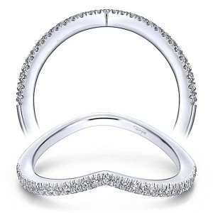 Taryn 14 Karat White Gold Matching Curved Wedding Band TW13846R4W44JJ