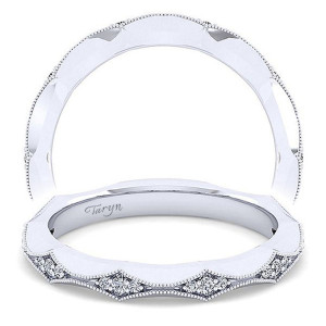 Taryn 14 Karat White Gold Matching Straight Wedding Band TW14427R8W44JJ