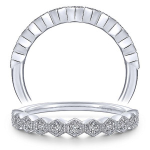 Taryn 14 Karat White Gold Matching Straight Wedding Band TW14429R4W44JJ