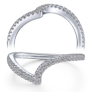Taryn 14 Karat White Gold Matching Curved Wedding Band TW14468R4W44JJ